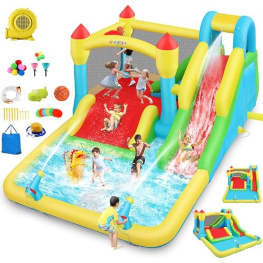 Kids Outdoor House - Casa de juegos inflable acuática para