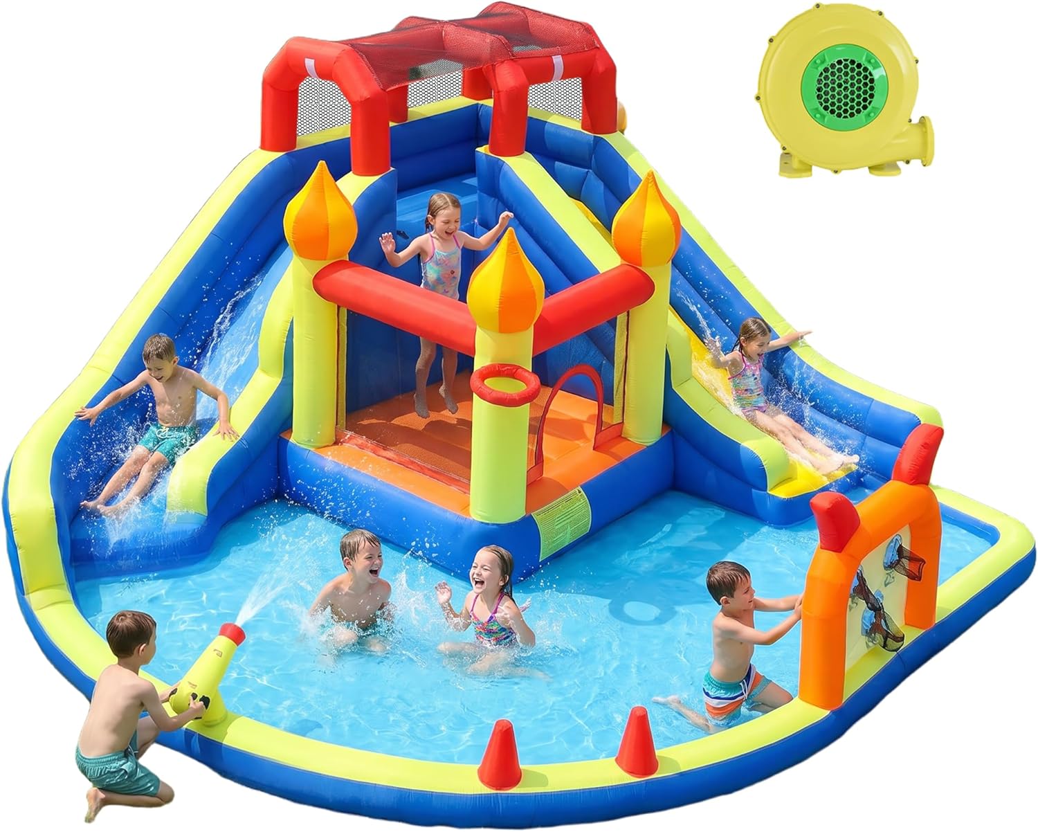 Kids Outdoor House - Castillo Inflable para Niños con Dos