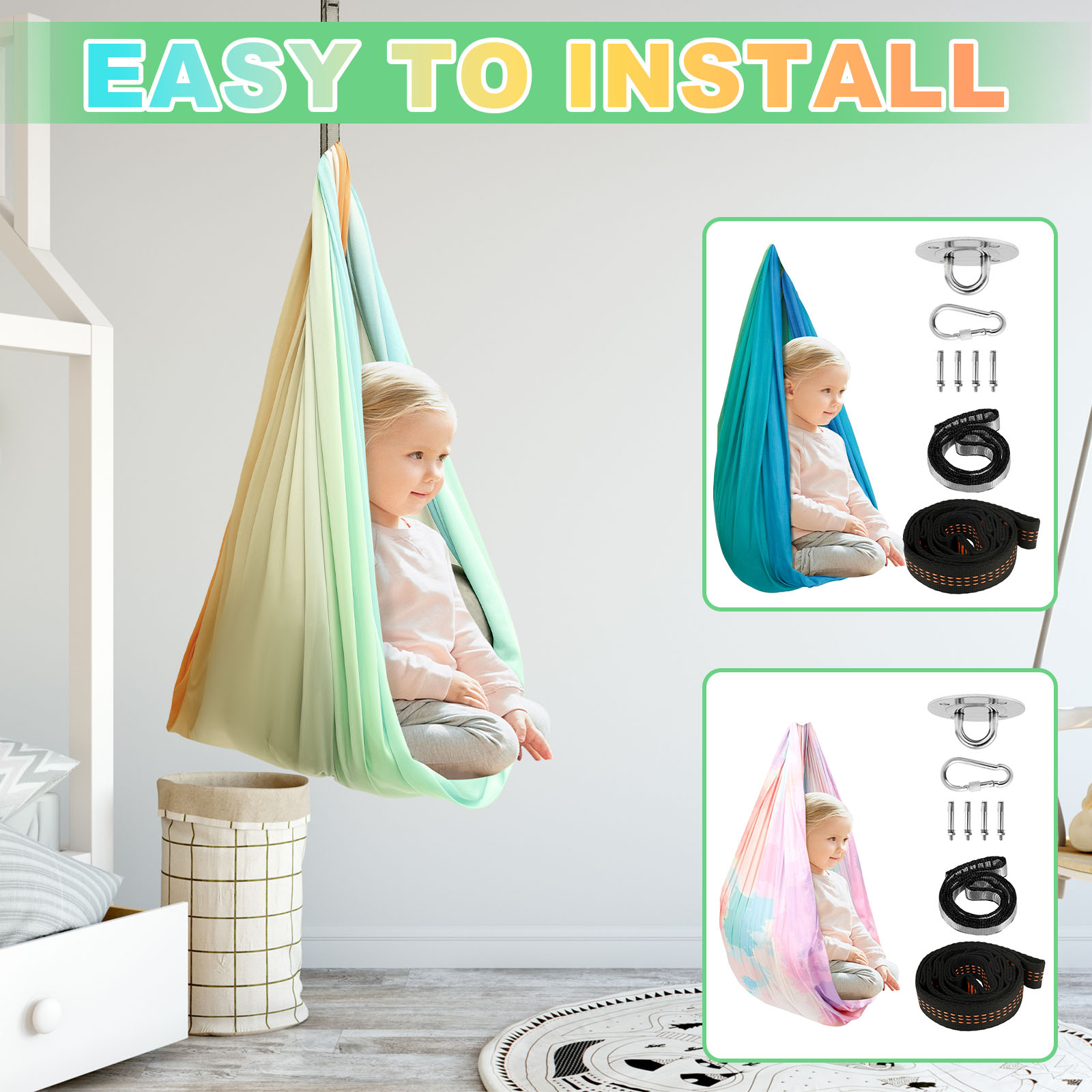 Kids Outdoor Hammock Swing - Columpio sensorial para terapia de compresión