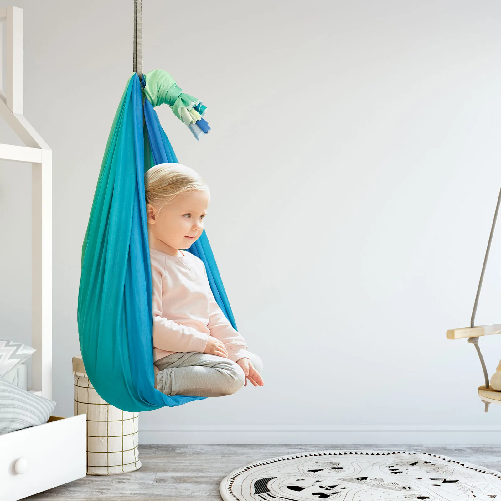 Kids Outdoor Hammock Swing - Columpios Sensoriales de Doble Capa para