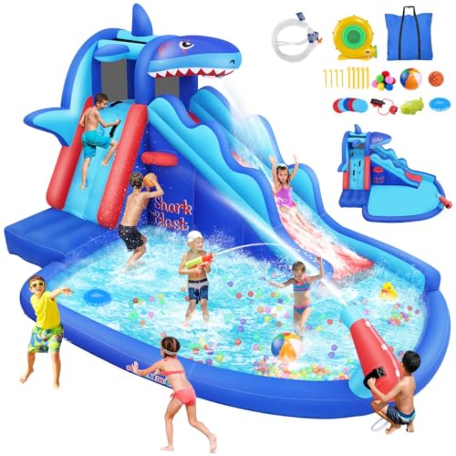 Kids Outdoor House - Tobogán acuático inflable para niños de