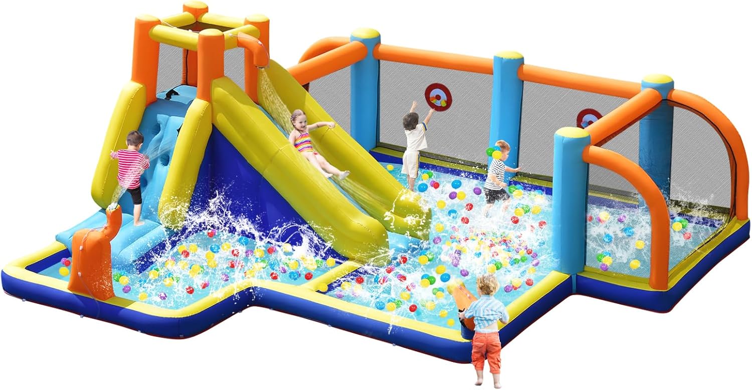 Kids Outdoor House - Tobogán Acuático Inflable Gigante con Porterías