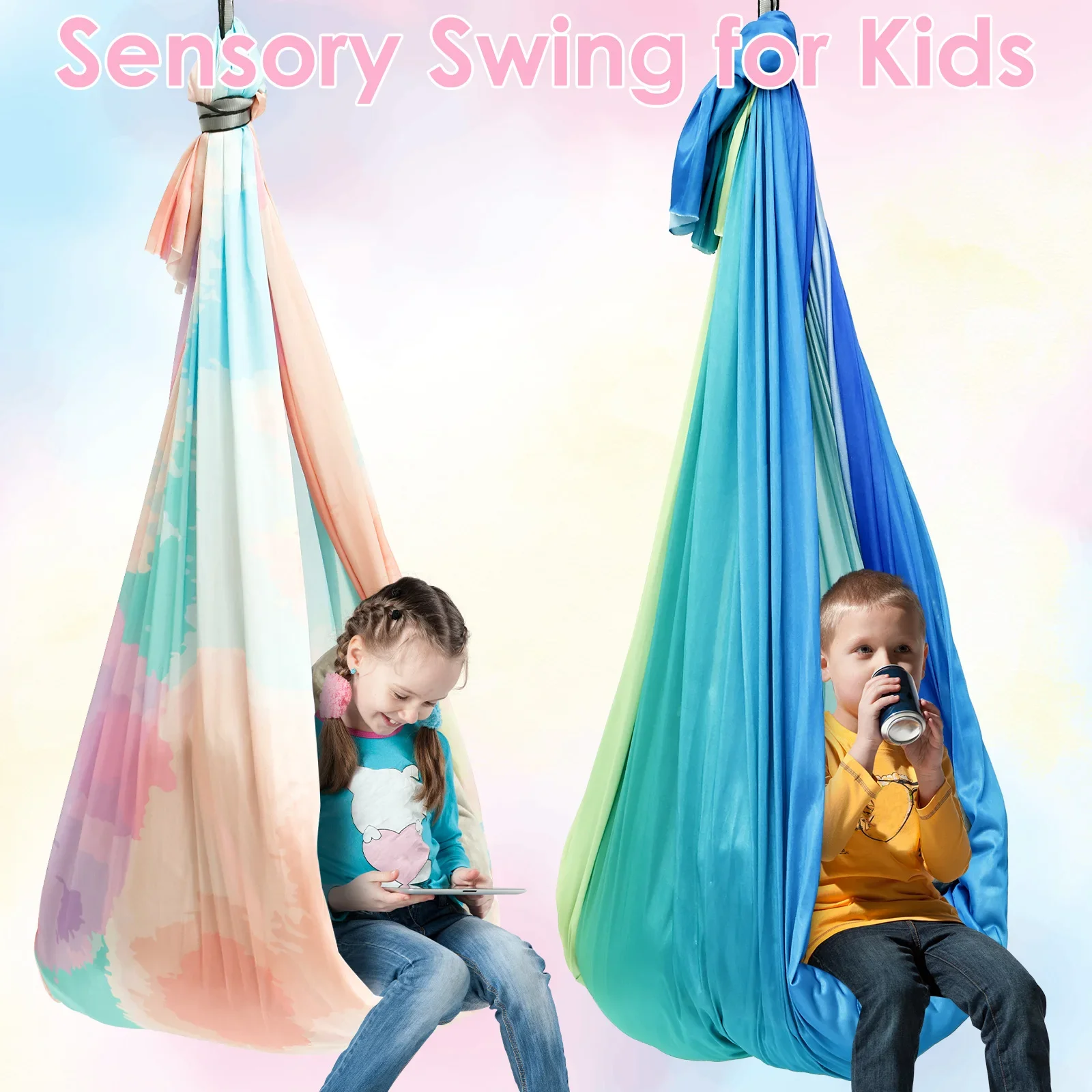 Kids Outdoor Hammock Swing - Columpio Sensorial Cómodo para Niños, Hamaca
