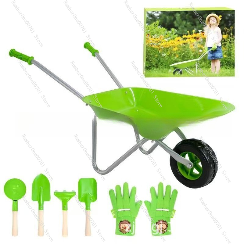 Kids Outdoor Play - Carretilla de Jardín para Niños, Verde,
