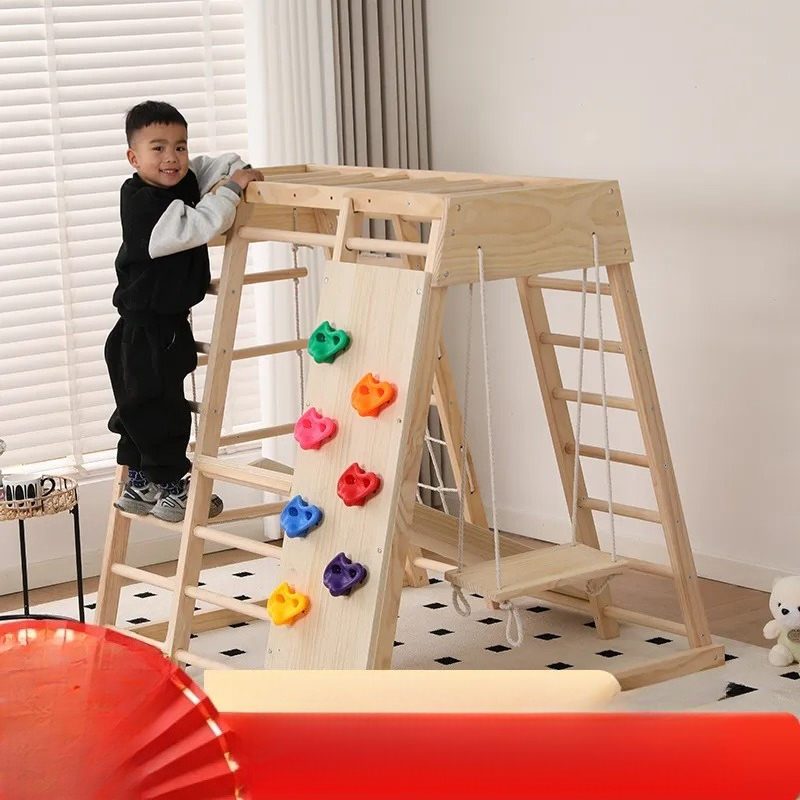Kids Outdoor Jungle Gym With Slide - JMZ Parque Infantil de Madera con