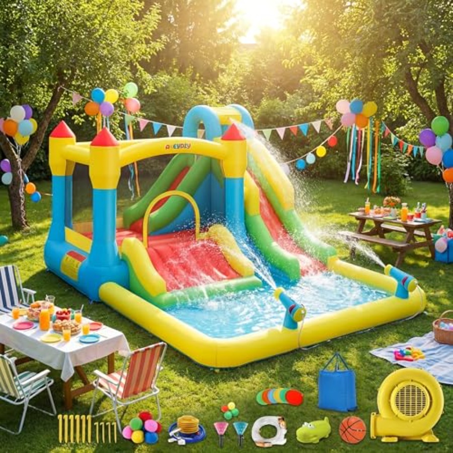 Casa de juegos inflable acuáti - Kids Outdoor House reseña y precio
