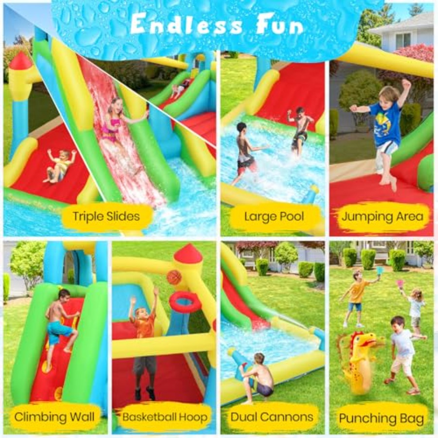 Casa de juegos inflable acuáti - Kids Outdoor House reseña y precio
