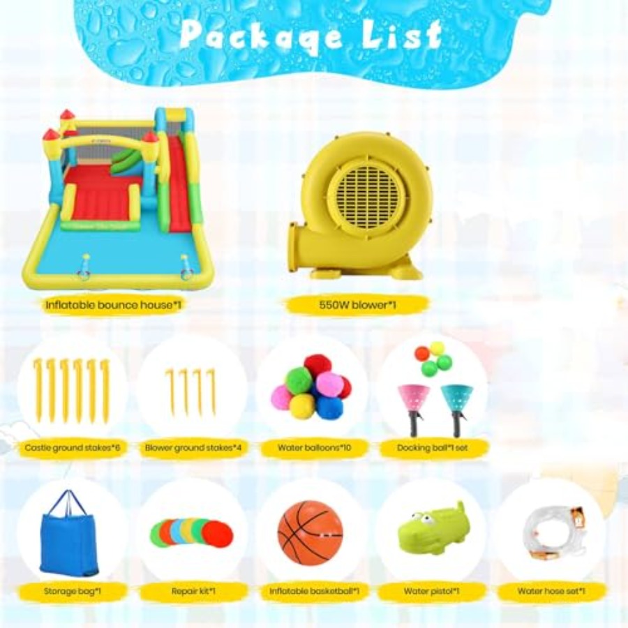 Casa de juegos inflable acuáti - Kids Outdoor House reseña y precio