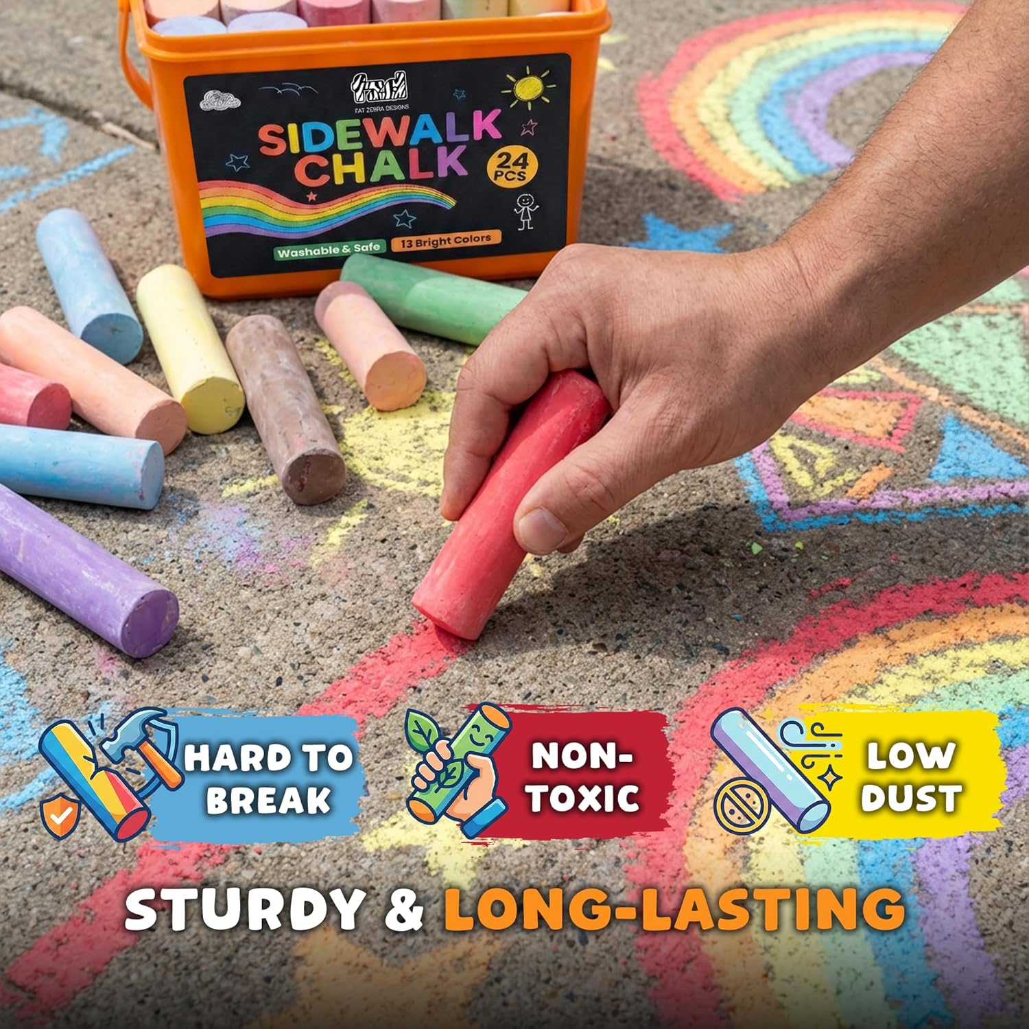 24 Tizas para Piso para Niños  - Kids Outdoor Chalkboard reseña y precio