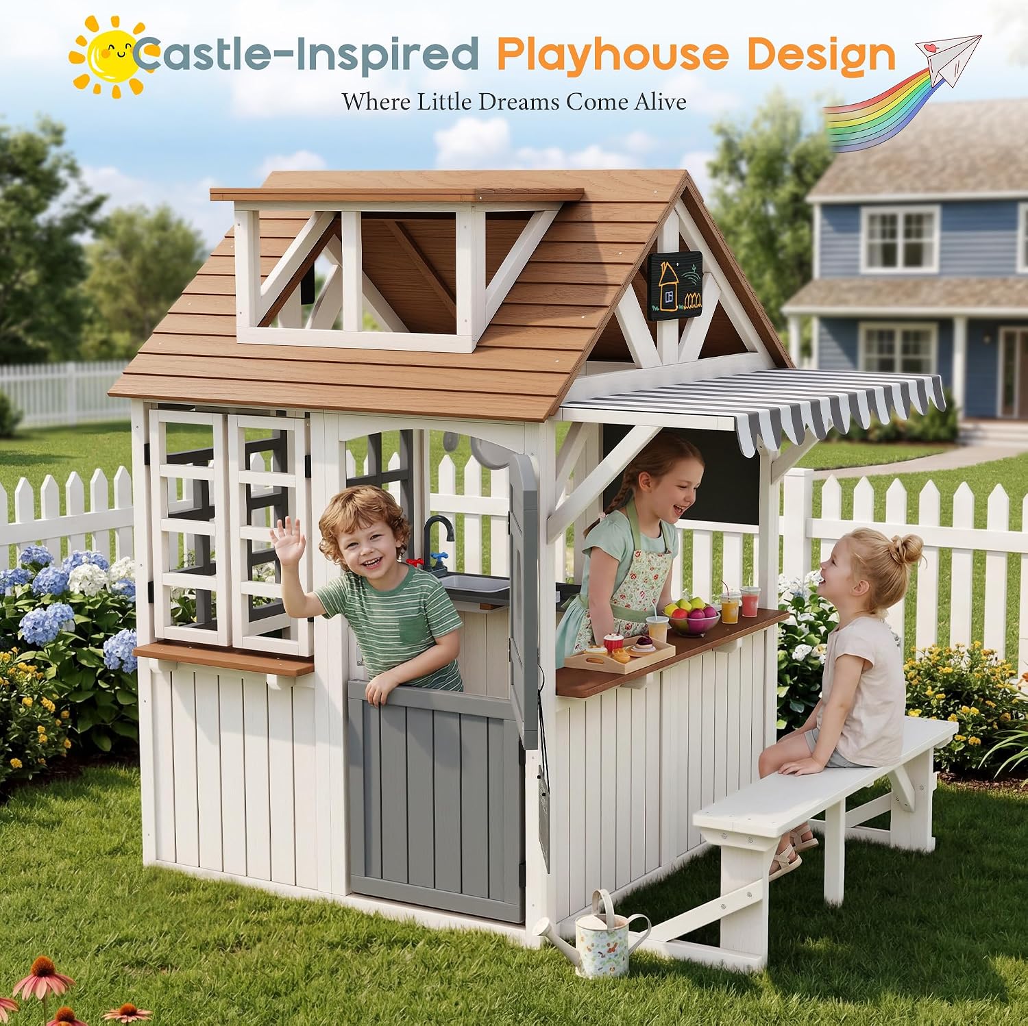 Casa de Juegos Infantil para E - Kids Outdoor Chalkboard reseña y precio