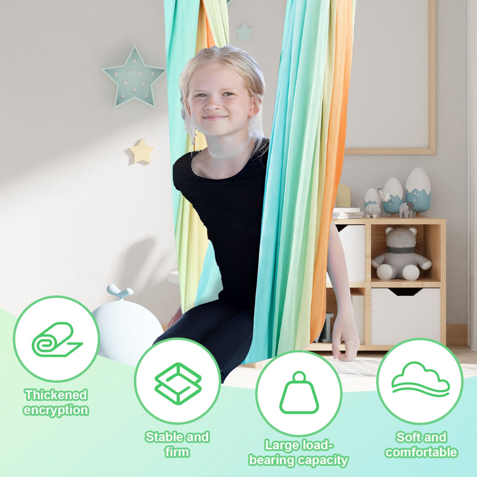 Columpio sensorial para terapi - Kids Outdoor Hammock Swing reseña y precio