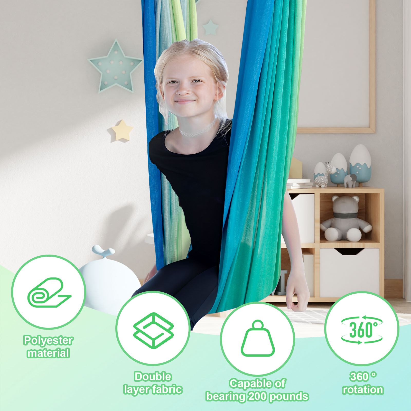 Columpios sensoriales para niñ - Kids Outdoor Hammock Swing reseña y precio