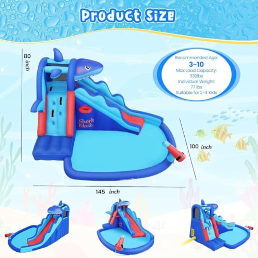 Tobogán acuático inflable para - Kids Outdoor House reseña y precio