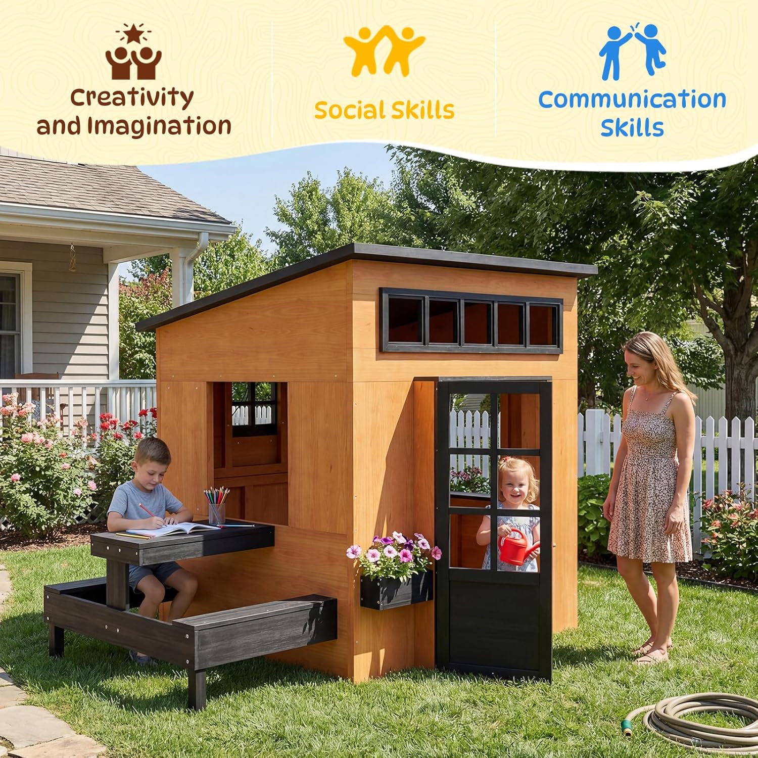Casa de Juegos Nórdica Moderna - Kids Outdoor Chalkboard reseña y precio