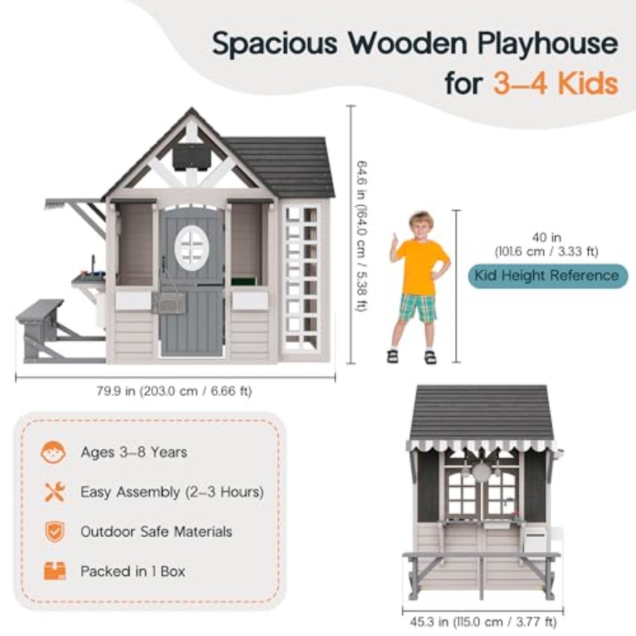 Casa de juegos de madera para  - Kids Outdoor Chalkboard reseña y precio